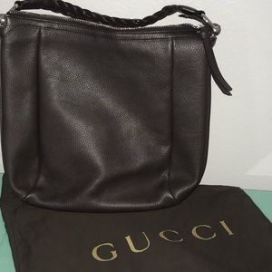 Gucci Shoulder Bamboo Bar Braided Hobo Handbag